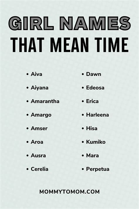 girl names meaning timekeeper.